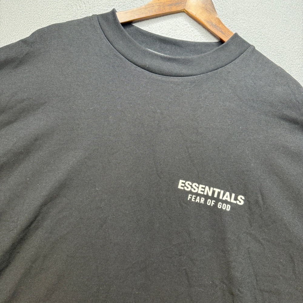 Fear of God Essentials T-Shirt Mens Large Black Cotton Boxy Tee Streetwear NWT